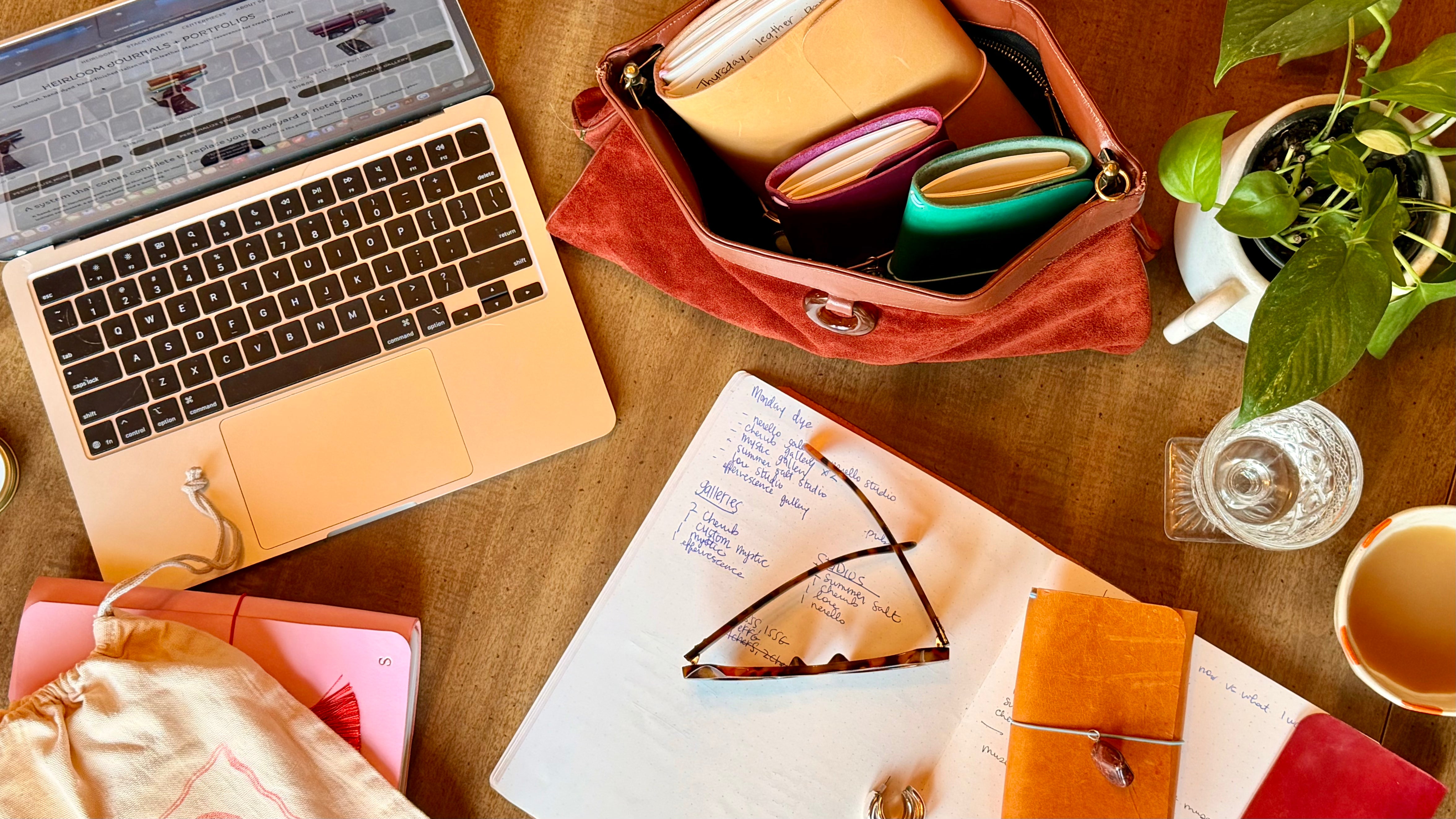 The Studio — Spizer Studio A5 leather journal lifestyle detail photo