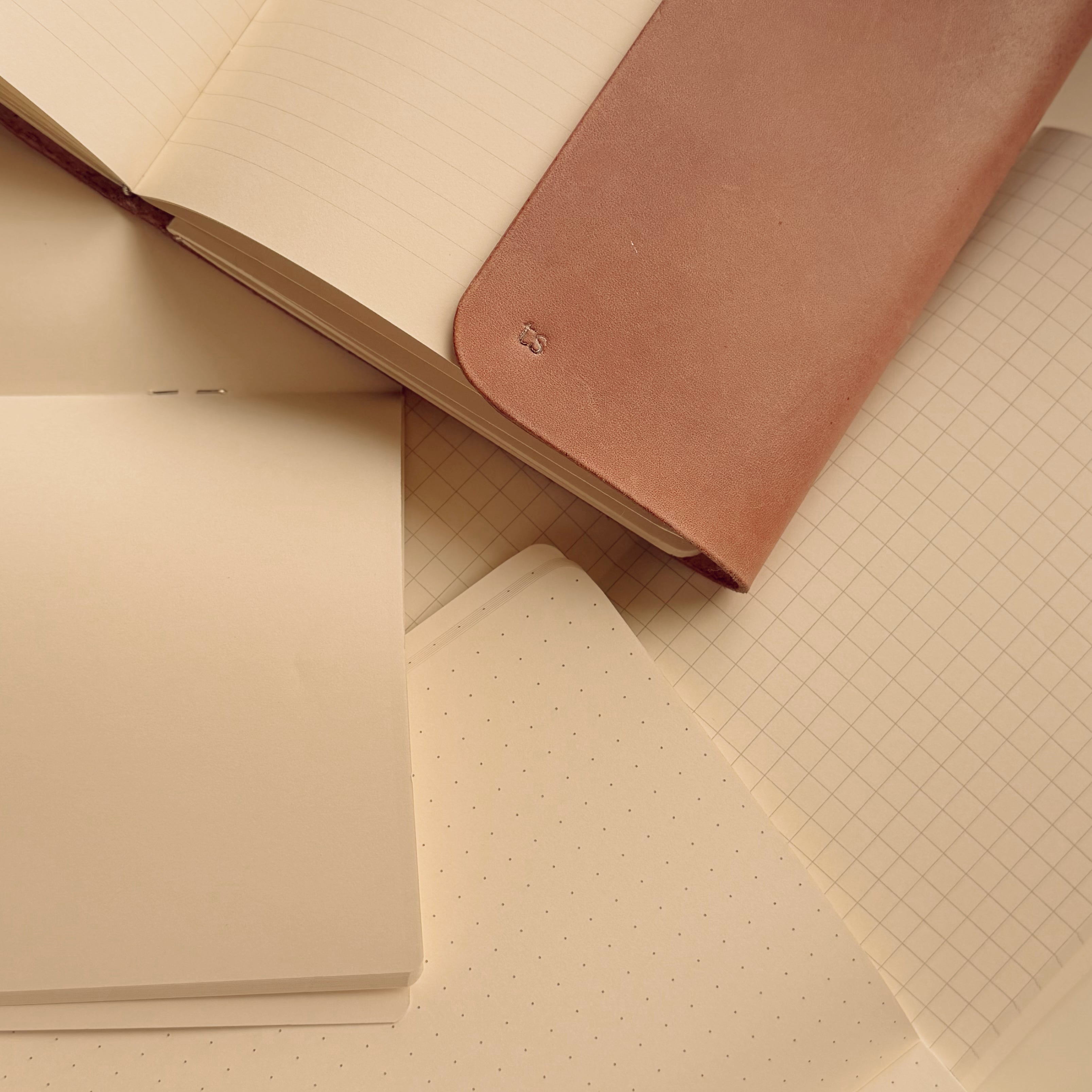 Studio A5 refillable leather journal with insert pages