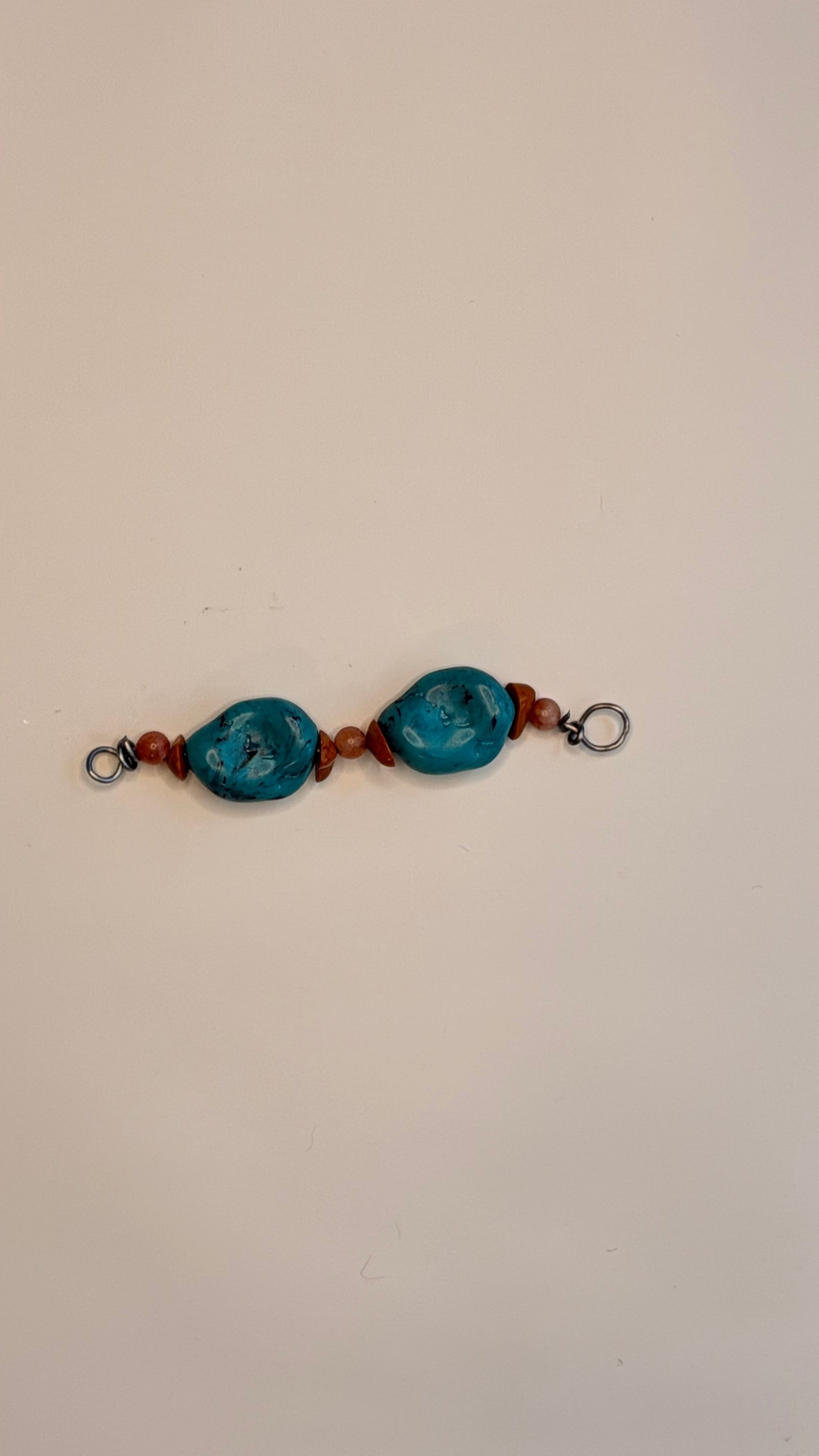 small turquoise stone journal charm